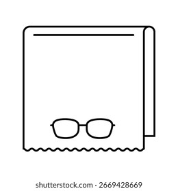 lens cleaning cloth optometry vision line icon vector. lens cleaning cloth optometry vision sign. isolated contour symbol black illustration