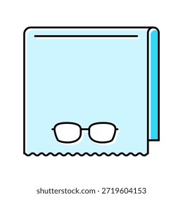 lente limpeza pano optometria visão ícone de cor vetor. lente limpeza pano optometria visão sinal. símbolo isolado ilustração