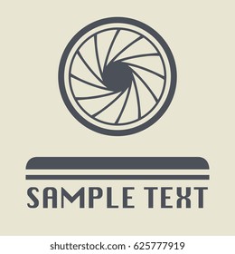 Lens and diaphragm  icon or sign, vector illustration
