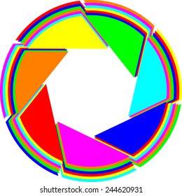 Lens diaphragm from seven flowers of a rainbow