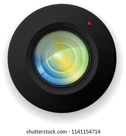 Lens of digital photo camera.