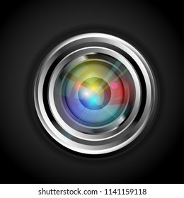 Lens of digital photo camera.
