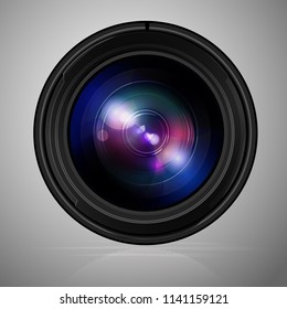 Lens of digital photo camera.