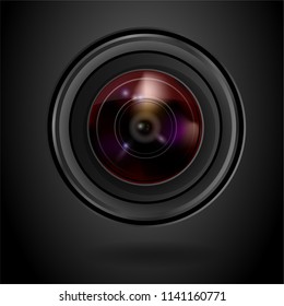 Lens of digital photo camera.