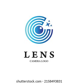 Lens eye Logo Design Vektor. Illustration geeignet für Fotografie-Business.
