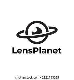 diseño del logotipo del vector de la vista de lente