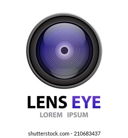 Lens eye symbol icon. vector illustration 
