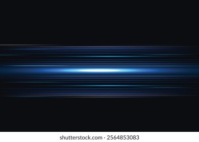 Lens flare blue lines blue speed effect