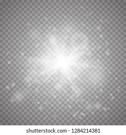 Lens flare effect isolated. Glowing light star. Vector illustration - Vector