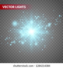 Lens flare effect isolated. Glowing light star. Vector illustration - Vector