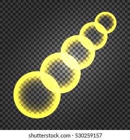 Lens flare effect on transparent background.