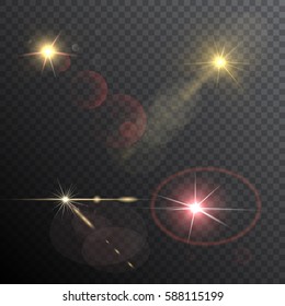 Lens flare effects. Vector illustration