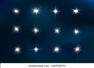 Lens flare, explosion, glitter, line, sun flash, spark and stars. Abstract special effect element design.