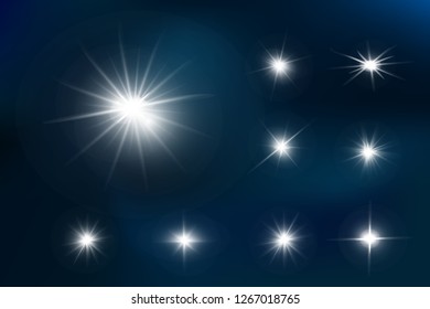 Lens flare, explosion, glitter, line, sun flash, spark and stars. Abstract special effect element design.