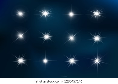 Lens flare, explosion, glitter, line, sun flash, spark and stars. Abstract special effect element design.
