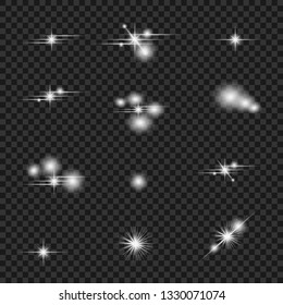 Lens flare, explosion, glitter, line, sun flash, spark and stars. Abstract special effect element design