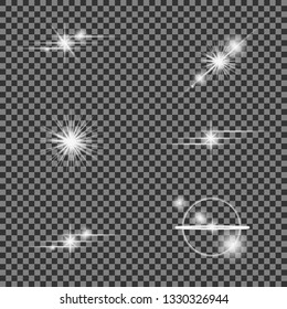 Lens flare, explosion, glitter, line, sun flash, spark and stars. Abstract special effect element design