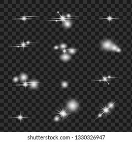 Lens flare, explosion, glitter, line, sun flash, spark and stars. Abstract special effect element design