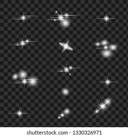 Lens flare, explosion, glitter, line, sun flash, spark and stars. Abstract special effect element design