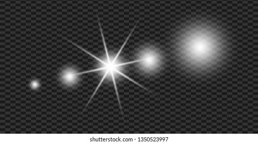 Lens flare, explosion, glitter, line, sun flash, spark and stars. Abstract special effect element design on a gray transparent background