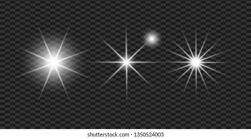 Lens flare, explosion, glitter, line, sun flash, spark and stars. Abstract special effect element design on a gray transparent background