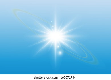 Lens flare glow light effect on black background. Easy to add overlay or screen filter over photos