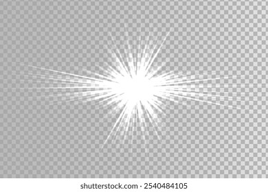 Lens flare, glow light effect on black. image of rays light effects, overlays or flare for design. screen blending mode. Set of abstract sun burst, flare, glare over black background.
