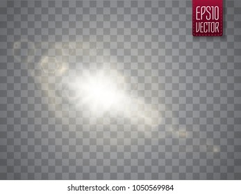 Lens flare isolated. Optic light effect. Vector illustration