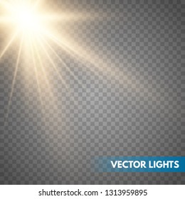 Lens flare light effect. Sun rays with beams . Vector illustration EPS10