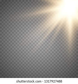 Lens flare light effect. Sun rays with beams . Vector illustration EPS10