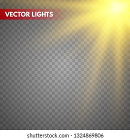 Lens flare light effect. Sun rays with beams . Vector illustration EPS10