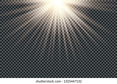 Lens flare light effect. Sun rays with beams . Vector illustration 