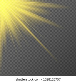Lens flare light effect. Sun rays with beams . Vector illustration EPS10