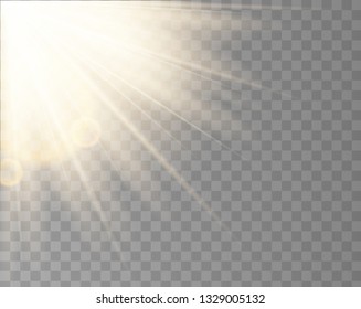 Lens flare light effect. Sun rays with beams . Vector illustration EPS10