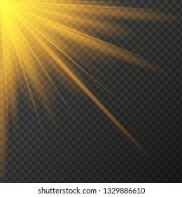 Lens flare light effect. Sun rays with beams . Vector illustration EPS10