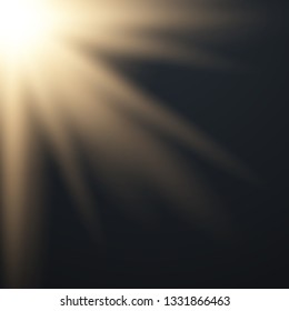 Lens flare light effect. Sun rays with beams . Vector illustration EPS10