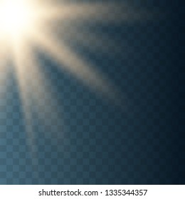 Lens flare light effect. Sun rays with beams . Vector illustration EPS10