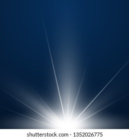 Lens flare light effect. Sun rays with beams  . Vector illustration. EPS10...