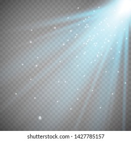 Lens flare light effect. Sun rays with beams . Vector illustration. EPS10