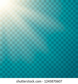 Lens flare light effect. Sunlight a translucent special design of the light effect. Sun rays with beams isolated on transparent background. Yellow detonation effect. Vector illustration.