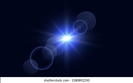 Lens flare. Light glow effect. Isolated vector illustration.