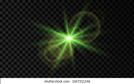 Lens flare. Light glow effect. Blue sparkle and glare object. Isolated vector illustration on transparent background.