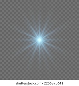 Llama la lente. Efecto luminoso. Objeto Esparkle y glare. Ilustración vectorial aislada sobre fondo transparente.