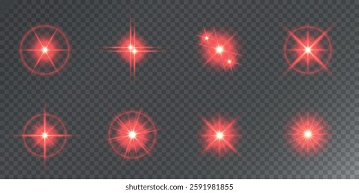 Lens Flare, light glow effect. sun or realistic shining star with backlight effect. bokeh glitter and sparkles or sparkles on transparent background.