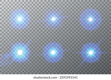Lens Flare, light glow effect. sun or realistic shining star with backlight effect. bokeh glitter and sparkles or sparkles on transparent background.