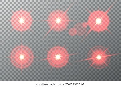 Lens Flare, light glow effect. sun or realistic shining star with backlight effect. bokeh glitter and sparkles or sparkles on transparent background.