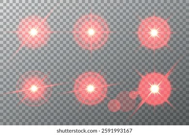 Lens Flare, light glow effect. sun or realistic shining star with backlight effect. bokeh glitter and sparkles or sparkles on transparent background.