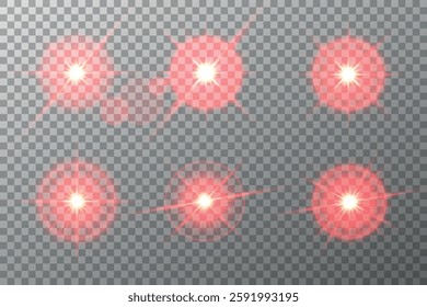 Lens Flare, light glow effect. sun or realistic shining star with backlight effect. bokeh glitter and sparkles or sparkles on transparent background.