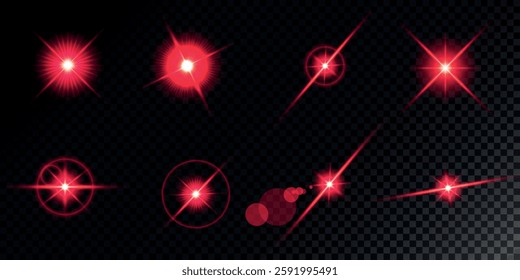 Lens Flare, light glow effect. sun or realistic shining star with backlight effect. bokeh glitter and sparkles or sparkles on transparent background.