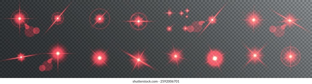 Lens Flare, light glow effect. sun or realistic shining star with backlight effect. bokeh glitter and sparkles or sparkles on transparent background.